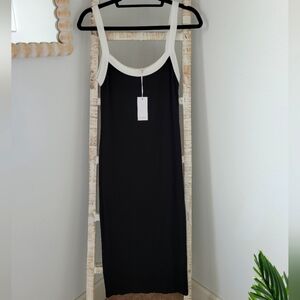 NWT Antistar Black And White Bodycon Tank Midi Dress